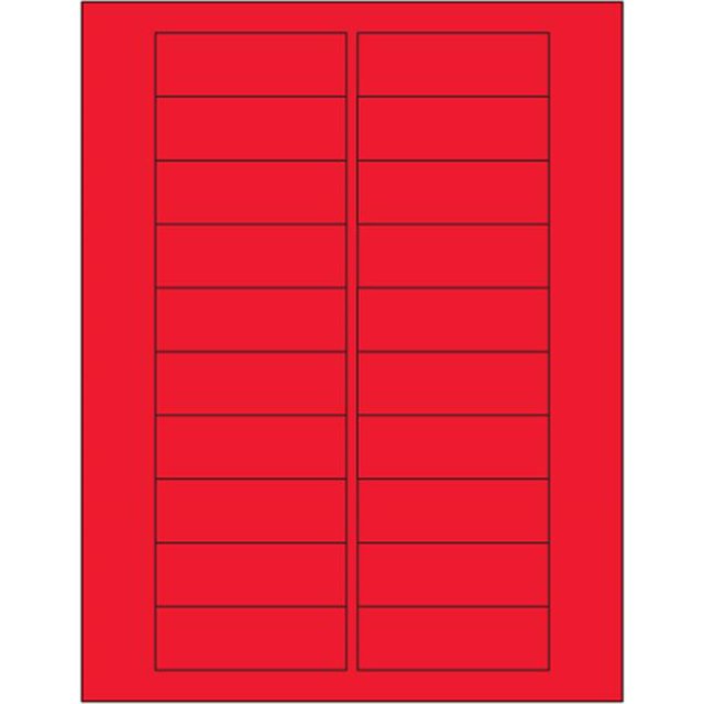 Étiquettes Laser Rectangulaires Rouges Fluorescentes de 3 x 1 Po - Pack de 2000