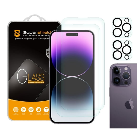 (2 Pack) Supershieldz Designed for iPhone 14 Pro Max (6.7 inch)  Camera Lens Tempered Glass Screen Protector, Anti Scratch, Bubble Free