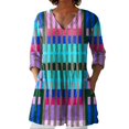 thumbnail image 2 of Womens Summer Casual Linen V-neck Shirt Printed Group Long Sleeve T Shirts for Women, 2 of 5