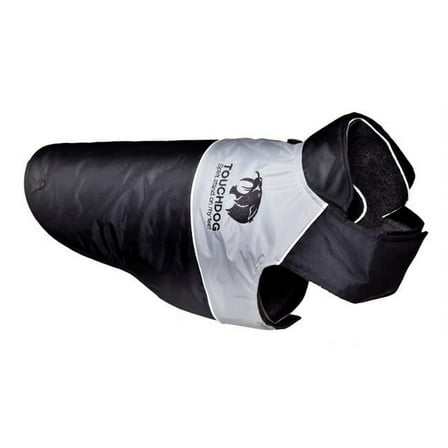 Touchdog Lightening-Shield Waterproof 2-in-1 Convertible Dog Jacket with Blackshark technology, Black - Medium