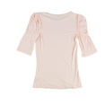 thumbnail image 2 of bar III Womens Runched Shoulder Basic T-Shirt, Pink, Small, 2 of 2