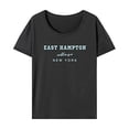 thumbnail image 1 of Camiseta para mujer de verano casual de moda con cuello redondo para acampar, trabajo, deportes de playa XL, 1 of 7