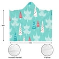 thumbnail image 3 of Wearable Blanket,Turquoise Christmas Tree Pattern Hooded Wearable Flannel Blanket for Adults & Teens,Winter Poncho Shawl Wrap Cape Cozy Anti-Pill,50"x60", 3 of 5
