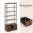 thumbnail image 3 of Gymax 2PCS 8-tier Bookshelf 79'' Freestanding Bookcase w/ 4 Fabric Drawers & Storage, 3 of 10