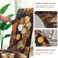 thumbnail image 5 of Yayeee 4 Pack Dining Chair Covers Stretch Parson Chairs Slipcovers Seat Protector, Gold Flower, 5 of 6