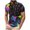 Multicolor, variant on Tops for Men under $5 Short Sleeve Lapel Collar Button-Up Watercolor Print Shirt Breathable Shirt Multicolor XL