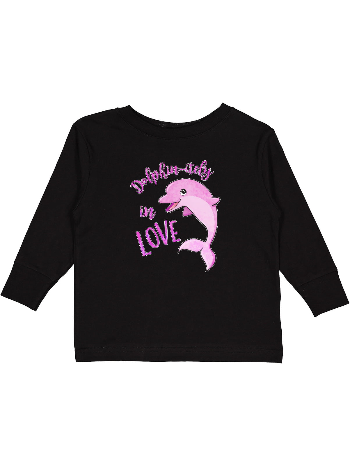 Inktastic Dolphin-itely Love- cute pink dolphin Gift Toddler Boy or Toddler Girl Long T-Shirt - Walmart.com