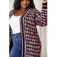 thumbnail image 5 of Double Take Full Size Multicolored Open Front Fringe Hem Cardigan, 5 of 11