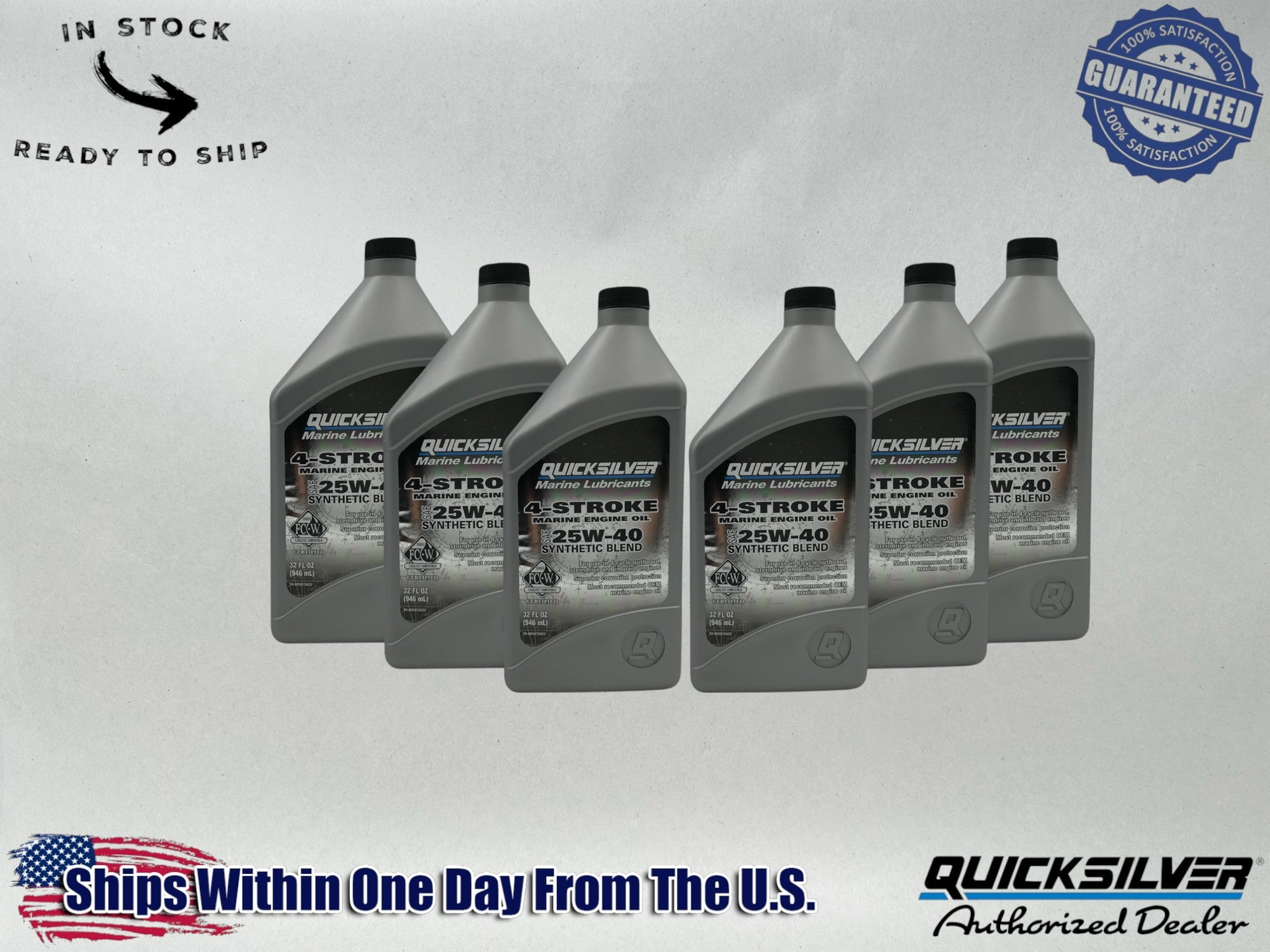 Mercury OEM SAE 25W-40 Synthetic Blend Marine Engine Oil