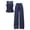 Blue-vODHy, variant on RFQWOVSR Girls Sleeveless Vest and Wide Leg Pants 2 Piece Set Denim Style Elastic Waist Casual Outfit 7-8 Years
