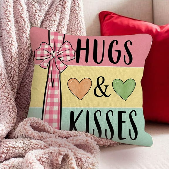 Costeam Valentine’s Day Printed Pillow Cushion Set for Girlfriend Soft Design for Home Sofa Bedside Romantic Decor