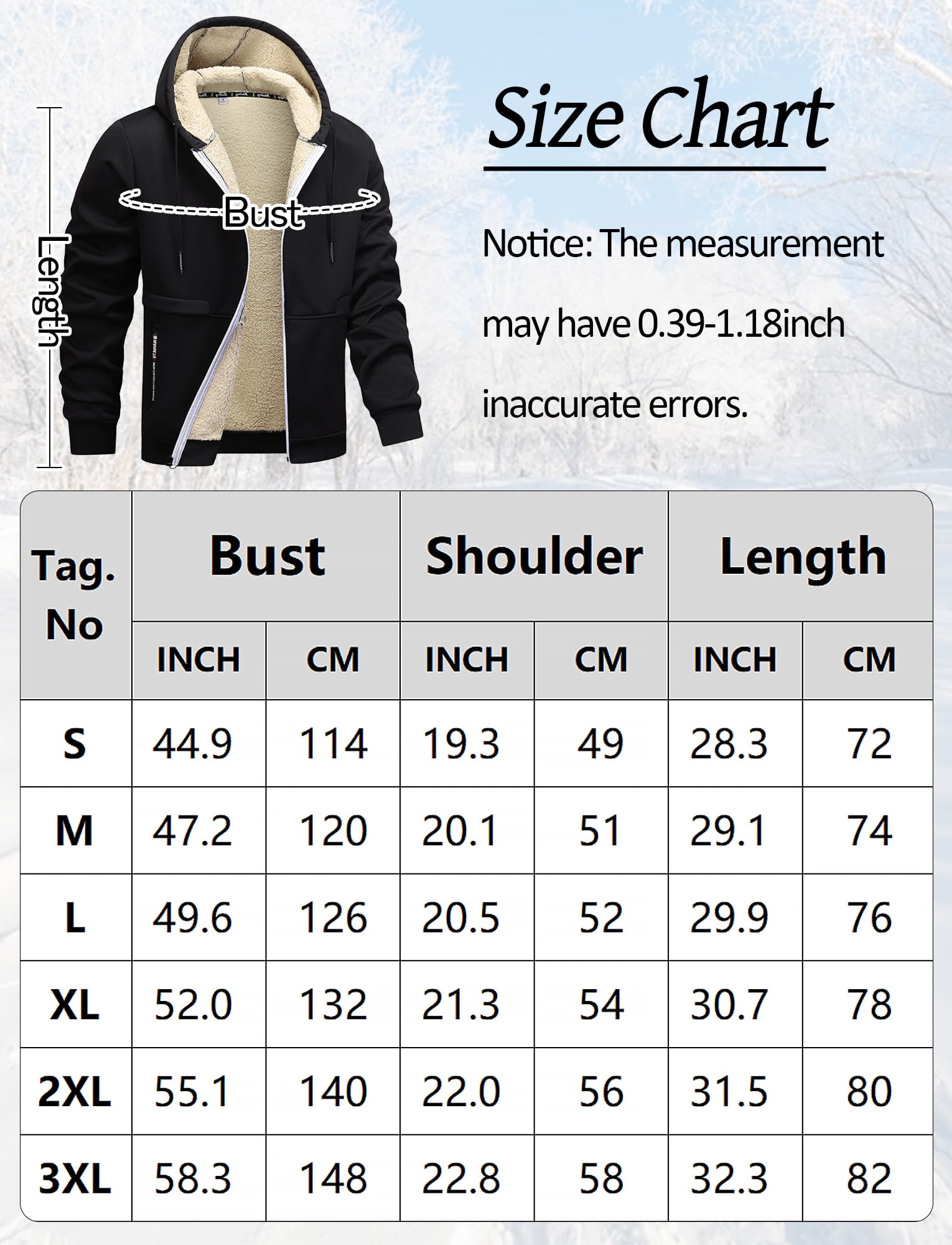 FEOYA Sherpa Lined Hoodies for Men Heavyweight Fleece Jackets Thermal Thick Coat Softshell Outwear Warm winter Sweatshirt with Pockets 2XL Black