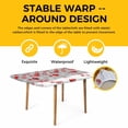 thumbnail image 4 of Grey Red Christmas Balls Table Cloths for 4 Foot Rectangle Tables, Xmas Snowflake Patio Waterproof Elastic Fitted Tablecloths, Washable Rectangular Table Cover for Camping, 4 of 8