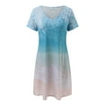 thumbnail image 4 of Eashery Women Dresses for Summer A Line Loose Plus Size Womens Dresses Blue XL, 4 of 5