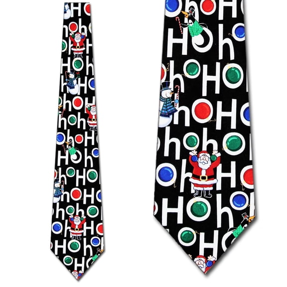 Santa Hohoho (Black) Necktie Mens Tie by Tieguys