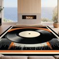 thumbnail image 2 of Design&I 8'x10' Ultra Soft Area Rug, Music Vinyl Cd Record Disc Retro Soundwave Border Vintage Note None Fluffy Washable Non Shedding for Bedroom Living Room Under Sectional, 2 of 7