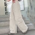 thumbnail image 4 of CPNG Girls and Boys Cargo Pants Elastic Waist Wide Leg Baggy Parachute Pants Fashion Street Style Casual Cargo Jogger Pants, 4 of 5