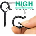 thumbnail image 2 of Negro 30 Piezas Gancho de Tornillo Resistente con Hebilla de Seguridad Gancho de Techo de Madera para Colgar Cestas de Plantas, Comederos para Pájaros, Linternas, Tazas, 2 of 5