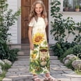 thumbnail image 3 of Uourmeti Girls Casual Dresses Swing Cute Frog Sunflower Printed Short Sleeve Loose Maxi Dresses for Birthday Party, Kindergarten, Daily Wear, Size 11-12 Years, 3 of 7
