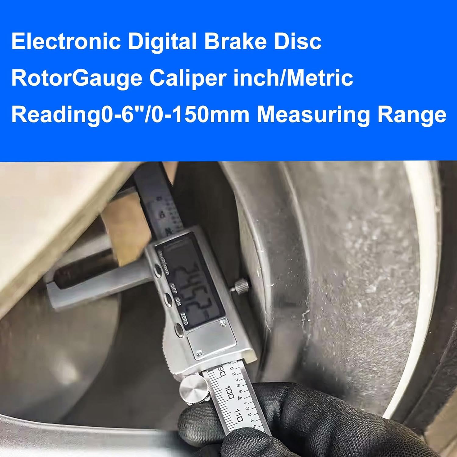 GODESON Disc Brake Rotor Micrometer,Digital Caliper Measuring Tool for Disc Brake-6 Inch/150mm,Brake Measuring Tool wtih Caliper- Inch/Metric Conversion, Brake Caliper with Stainless Steel