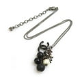 thumbnail image 2 of Pre-Owned CHANEL Coco Mark Metal Necklace with Faux Pearls in Black and Off-White, Women's,..., 2 of 5