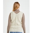 thumbnail image 3 of Ladies Aran V-Neck Natural Sweater Vest Size Medium Made By Aran Woollen Mills, 3 of 4