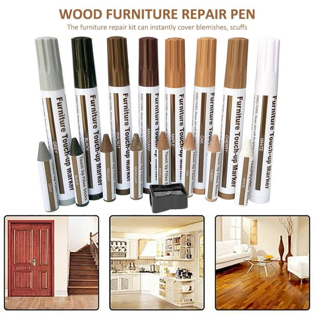 Furniture Repair Kit,wood Touch Up Pens,laminate Scratch Repair,wax Sticks  For Wood Repair,furniture Markers Touch Up,set Of 17-markers And Wax Sticks