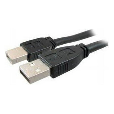 UPC: 0808447071009 | Comprehensive USB2-AB-35PROAP Black Pro AV / IT Active Plenum USB A Male to B Male Cable 35ft (Center Position)