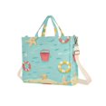 thumbnail image 7 of FORMRS Womens Corduroy Tote Bag Crossbody Shoulder Handbag with Pocket, Blue Beach Pattern, 7 of 7