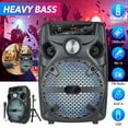 thumbnail image 4 of 1100W 8" Portable Party Bluetooth Speaker with Tripod Stand Woofer Heavy Bass PA Party Sound System LED Mic AUX USB FM TF Wireless Speaker, 4 of 10