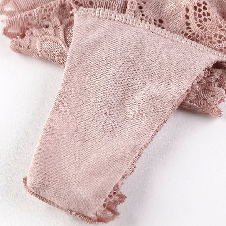 BeautyIn Women's Lace Thongs Underwear Sexy Lingerie Tanga Pack of 4