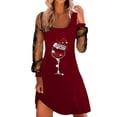thumbnail image 1 of Femmes Classique Robe de Thé à Manches Longues V Robe de Cou avec Ceinture Swing Robes de Soirée Cocktail, 1 of 5