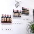 thumbnail image 3 of Metal Wine Rack Industrial Style Wall Mounted Bottle Holders Hanging Kitchen Decor, 3 of 4