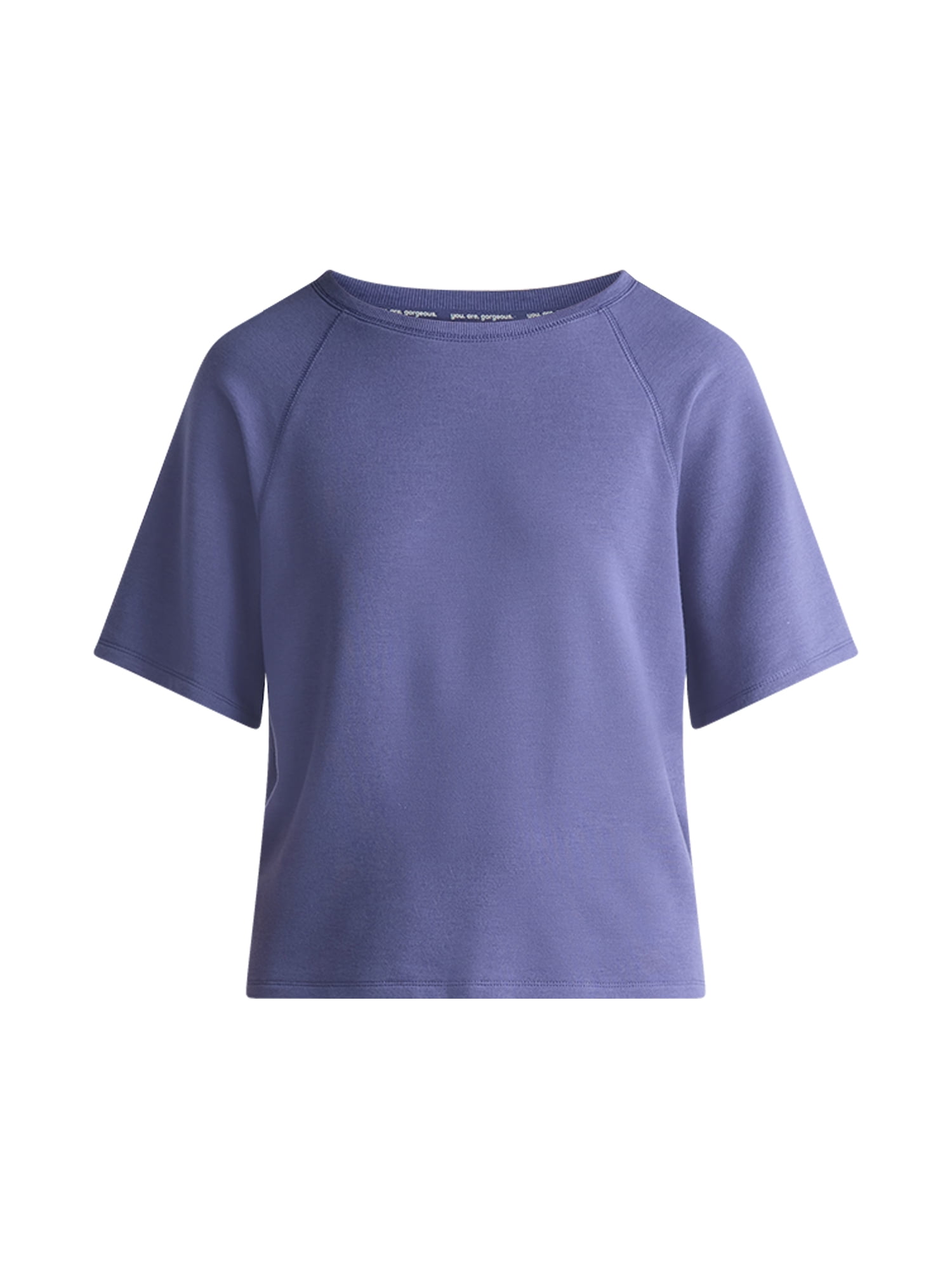 Joyspun Women's French Terry Short Sleeve Top and Capri Pants Pajama Set, 2-Piece, Sizes XS-3X