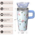 thumbnail image 3 of 20OZ Stainless Steel Insulated Coffee Tumbler Flamingo with Handle Mug Cup BPA Free Portable Sweat Proof Perfect for Hot Cold Beverages Gifts for Women Girls on Birthday Christmas Summer, 3 of 6