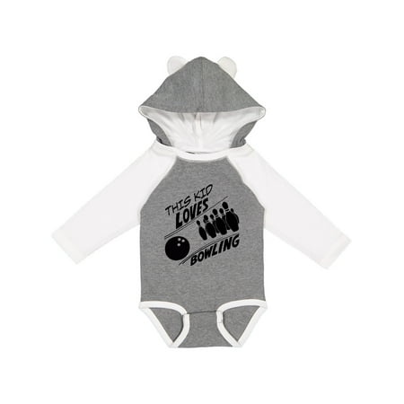 

Inktastic This Kid Loves Bowling Gift Baby Boy or Baby Girl Long Sleeve Bodysuit