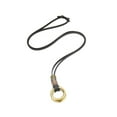 thumbnail image 1 of Chaîne en Cordon de Cuir Ajustable Homme Vintage Pendentif Réglable Homme Collier à Deux Cercles Noir, 1 of 9