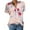 Pink, variant on Tops for Womem Casual Tops Summer Shirts For Women, Women's Short Sleeve Lapel Neck Tops With Button Flower Print Tops V Neck Tees Summer Tunic Blouse