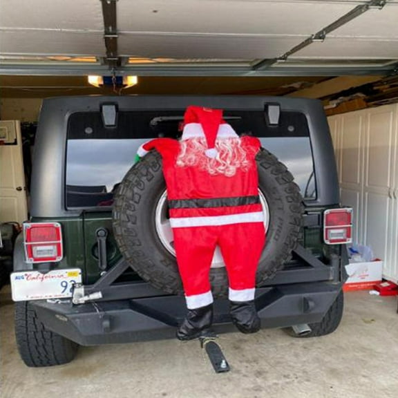 Flannel Santa Claus hanging decoration; Outdoor climbing hanging Santa Claus decoration; Home window decoration; Christmas party decoration.