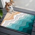 thumbnail image 4 of Abstract Washable Small Entryway Area Rugs 2'x3', Water Duck Green Gradient Ocean Beach Waves Low Pile Throw Rug Non-Slip Sturdy Edge Binding Carpet for Front Door Floor Room Entry, 4 of 9