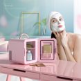 thumbnail image 2 of Costway 4 Litres Mini Réfrigérateur Portable Refroidisseur Plus Chaud Maquillage Soin de la Peau Réfrigérateur Rose, 2 of 10