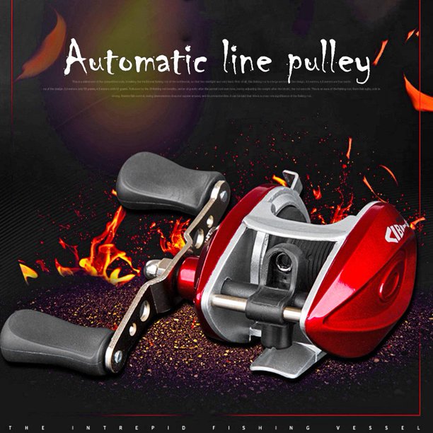 Rodamientos impermeable mano derecha Baitcasting carrete de pesca giratorio con línea