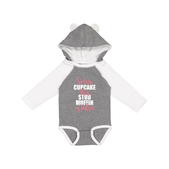 Inktastic valentine's day sorry cupcake this stud muffin is taken adult humor Boys Long Sleeve Baby Bodysuit