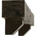 thumbnail image 4 of Ekena Millwork 6"H x 8"D x 72"W Hand Hewn Faux Wood Fireplace Mantel Kit with Ashford Corbels, Burnished Mahogany, 4 of 10