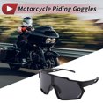 thumbnail image 2 of Unique Bargains 1 Pc Motorcycle Riding Goggles Anti-glare Tri-Acetyl Cellulos PC UV400 Outdoor Sports Sunglasses for Motocross Dirt Bike ATV Black Frame Black Lens, 2 of 6