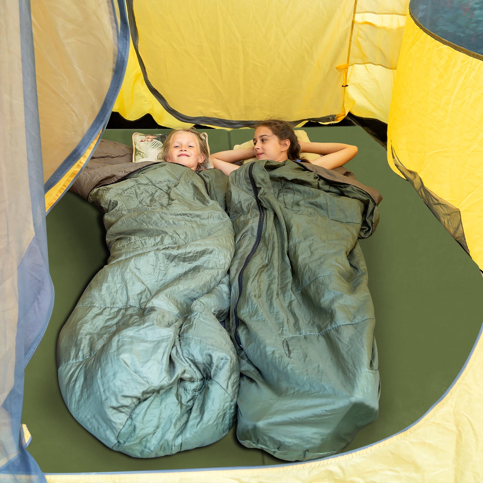 Sleeping Pad for Camping Green, 75"D x 30"W x 2.5"H