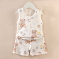 thumbnail image 2 of Kids Boys Girls Pajamas Set Hero T-Shirt Shorts 12-18 Months 18-24 Months 2-3 Years Premium Cotton Tagless Design Summer Casual Machine Washable (18-24 Months,Khaki), 2 of 4