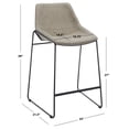 thumbnail image 3 of SAFAVIEH Alexis Square Mid Back Counter Stool, Stone/Black, 3 of 13