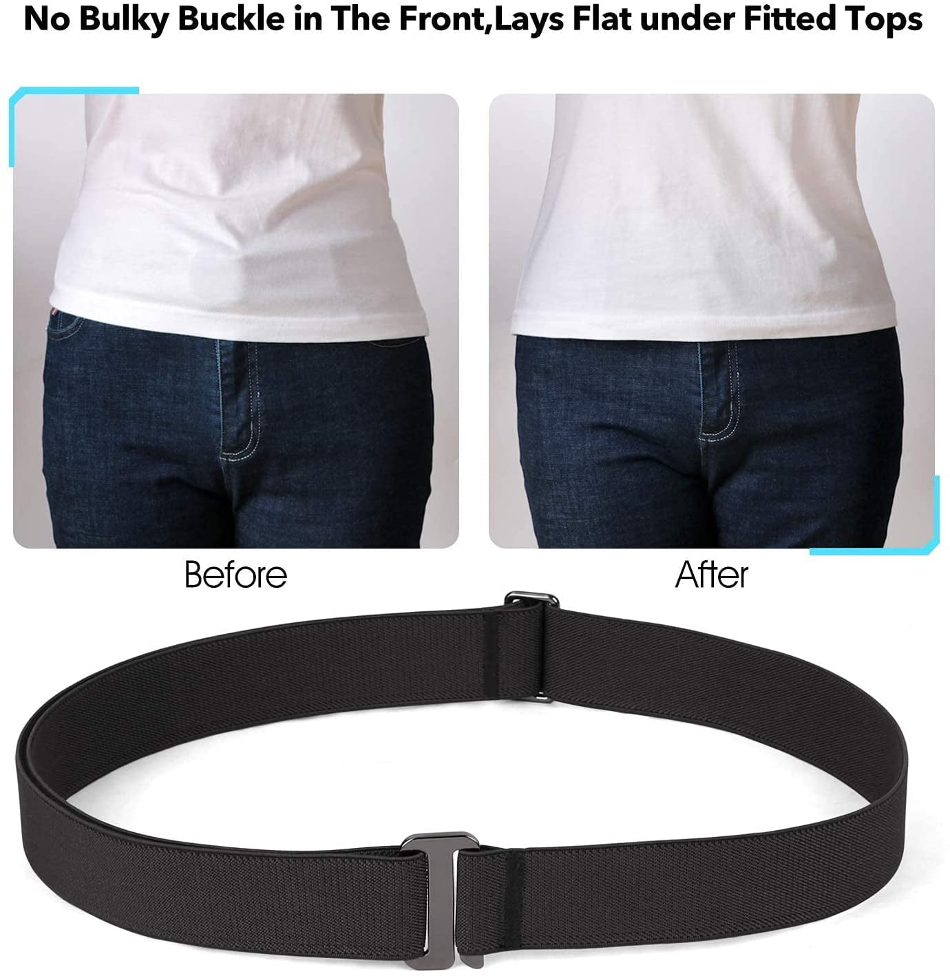 Invisible Women Stretch Belt No Show Elastic Web Strap Belt 