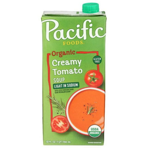 2X - Pacific Foods Low Sodium Organic Creamy Tomato Soup 32 fl oz